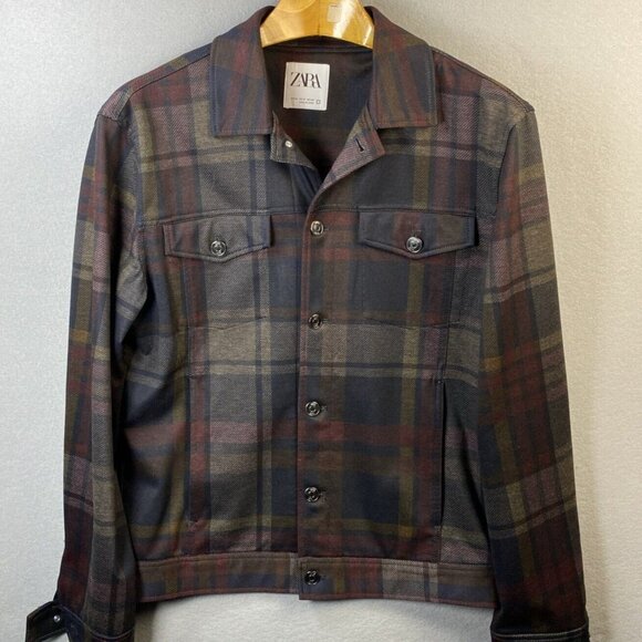 ZARA Jacket Womens Medium Plead Button Down Front Pockets Polyester Fall Design‎ - Picture 1 of 9